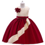 Girls Red Off-White Party Dress