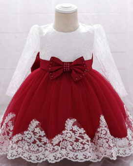 Long Sleeve Girl Lace Party Dresses