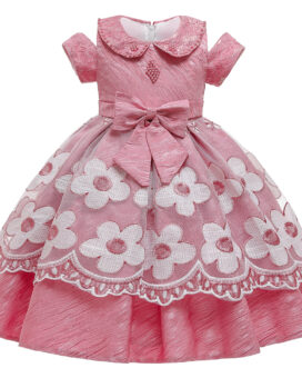 Pink Floral Bow Girl Dress