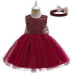 Maroon flower girl dress