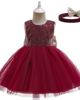 Maroon flower girl dress