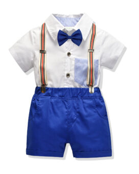 Boys Blue Cotton Romper