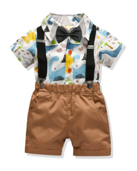 Baby Boy Romper Suit With Bow