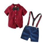 Baby Boys Red Romper Set