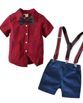 Baby Boys Red Romper Set