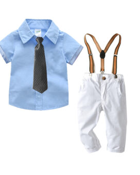 3pc Blue cotton Romper Suit