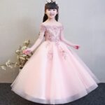 Flower Lace Pink Party Dress