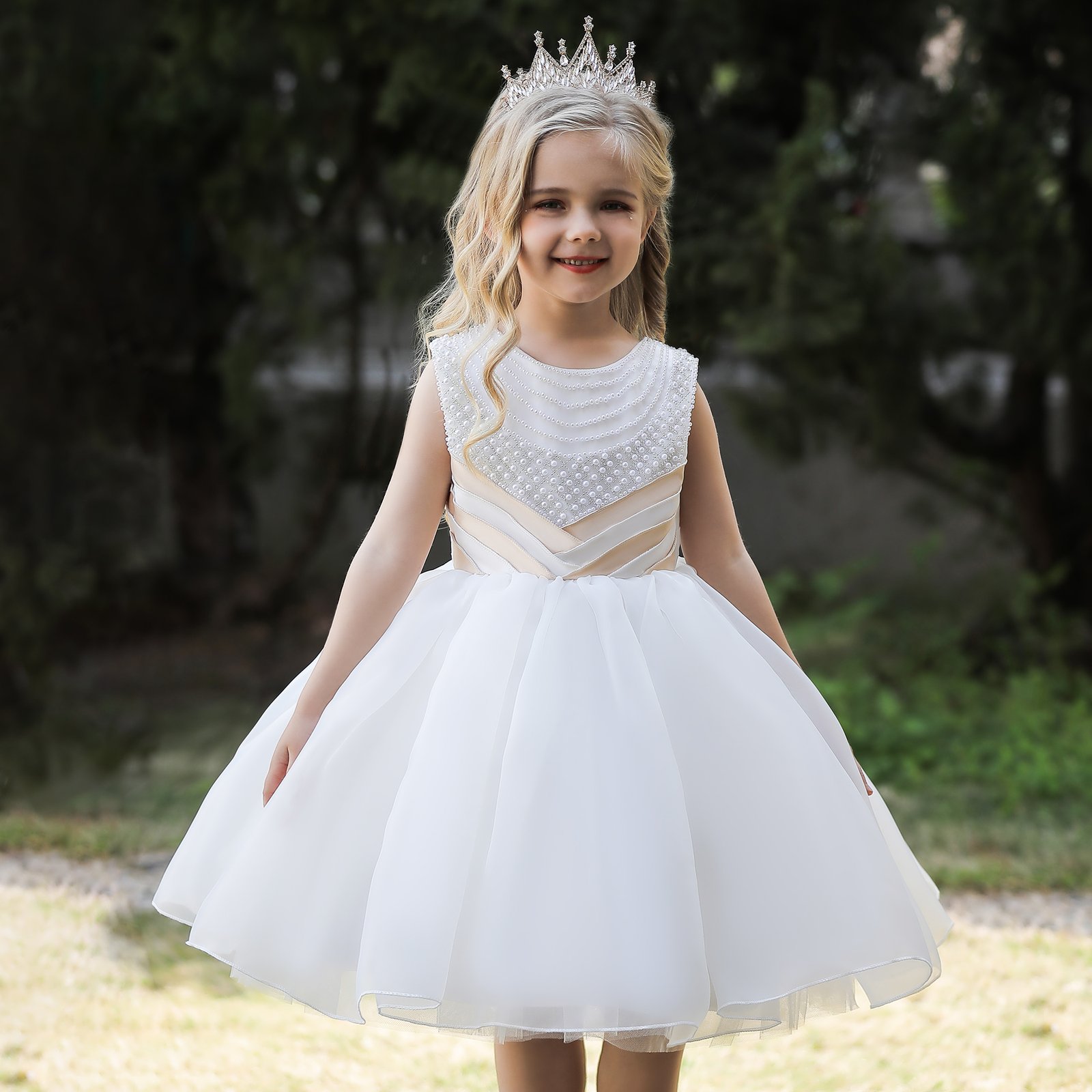 Champagne Flower Girl Dress - Image 3